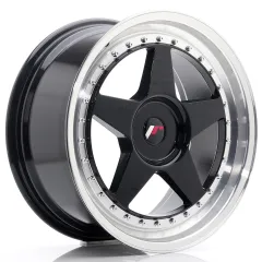 Felga JR Wheels JR6 18x8,5 (3/4/5 śrub) ET20-40 Gloss Black w/ Machined Lip Blank największy sklep tuningowy w Polsce!