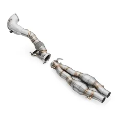 Downpipe Audi RS Q3 2.5 TFSI + katalizatory HJS OBD 200 cpsi 76 mm największy sklep tuningowy w Polsce!