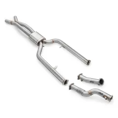 Downpipe + midpipe BMW M3/M4 G80 G81 G82 G83 S58B z tłumikiem, bez osłony 76 mm największy sklep tuningowy w Polsce!