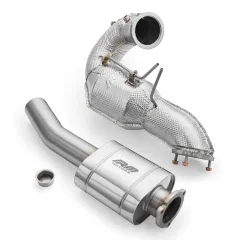 Downpipe Audi A4 3.0 TDI Quattro 2016-2021 + katalizator EURO 6 200 cpsi, osłona termiczna, z tłumikiem 76 mm największy sklep tuningowy w Polsce!