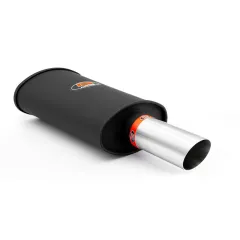 Tłumik końcowy RM100 dł. 330 mm wejście 2X50 mm / 2 cale końcówka 76 mm RM Motors największy sklep tuningowy w Polsce!