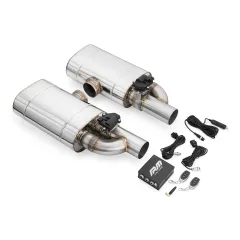 Zestaw tłumików aktywnych z przepustnicą EV04 dł. puszki 350 mm wejście 76 mm / 3 cale elektryczny RM Motors największy sklep tuningowy w Polsce!
