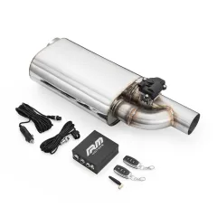 Aktywny tłumik z przepustnicą EV05 dł. 350 mm wejście 63,5 mm / 2,5 cala elektryczny lewy RM Motors największy sklep tuningowy w Polsce!