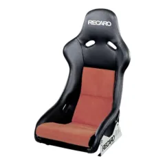 Fotel sportowy RECARO Pole Position (ABE) Sztuczna skóra w kolorze czarnym / Dinamica red największy sklep tuningowy w Polsce!