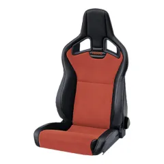 Fotel sportowy RECARO Cross Sportster CS Czarna skóra / Dinamica red podgrzewany Lewy największy sklep tuningowy w Polsce!