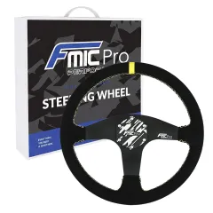 Kierownica sportowa FMIC Pro Classic zamszowa 350mm odsadzenie 33mm żółta największy sklep tuningowy w Polsce!