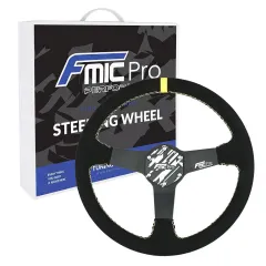 Kierownica sportowa FMIC Pro Track zamszowa 350mm odsadzenie 33mm żółta największy sklep tuningowy w Polsce!