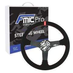 Kierownica sportowa FMIC Pro Track zamszowa 350mm odsadzenie 33mm czerwona największy sklep tuningowy w Polsce!