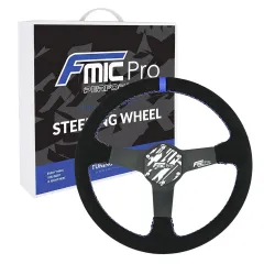 Kierownica sportowa FMIC Pro Track zamszowa 350mm odsadzenie 33mm niebieska największy sklep tuningowy w Polsce!