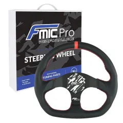 Kierownica sportowa FMIC Pro D-Shape skórzana 325mm odsadzenie 42mm czerwona największy sklep tuningowy w Polsce!