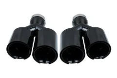 Końcówka Tłumika Typ:52 101mmx2 wejście 76mm Black Chrome Zestaw największy sklep tuningowy w Polsce!