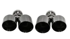 Końcówka Tłumika Typ:32 89mmx2 wejście 76mm Black Chrome Zestaw największy sklep tuningowy w Polsce!