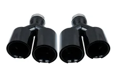 Końcówka Tłumika Typ:52 89mmx2 wejście 76mm Black Chrome Zestaw największy sklep tuningowy w Polsce!